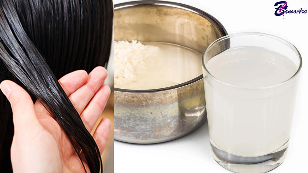 مو‌های درخشان با آب برنج